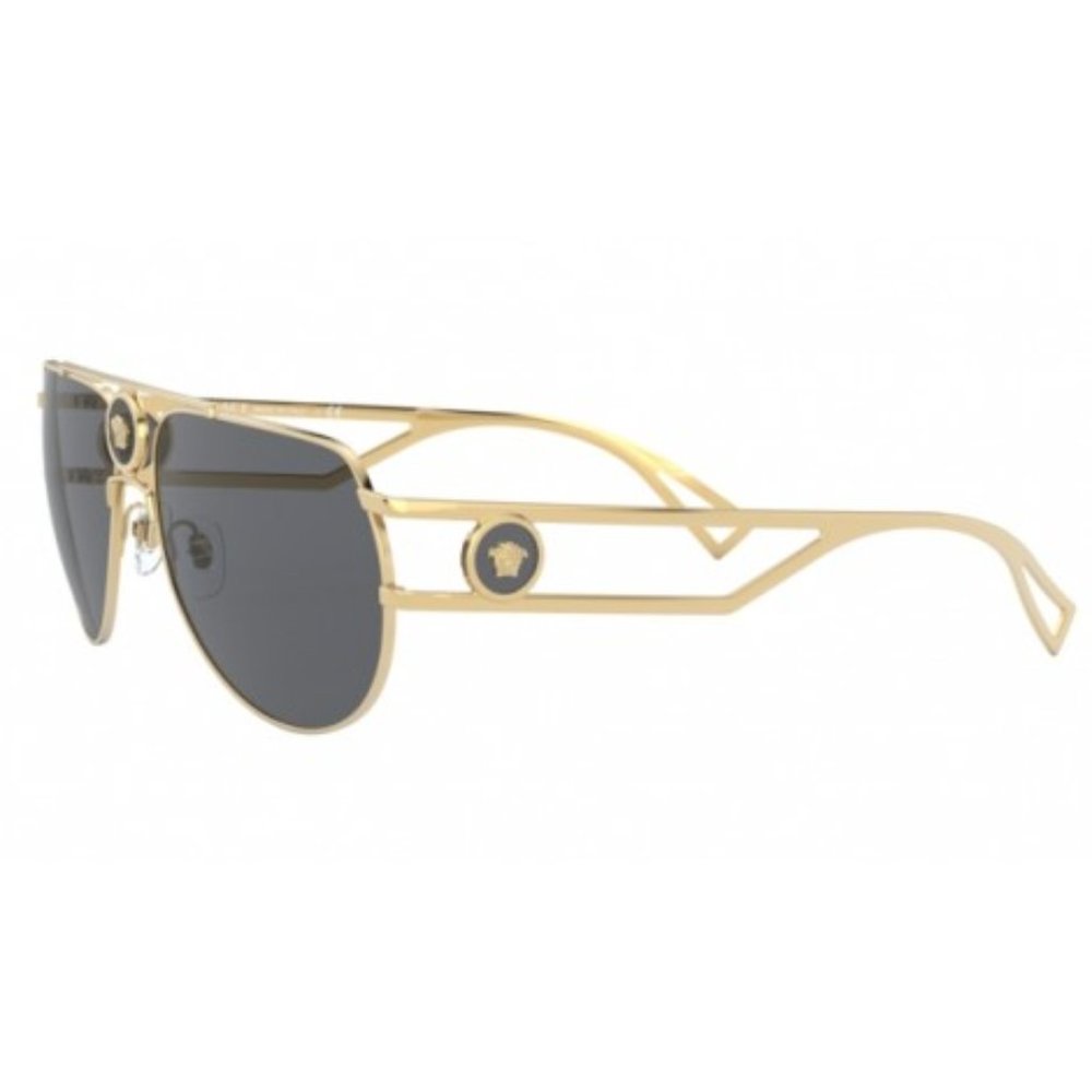 VERSACE VE2225 100287 GOLD GREY LENS SUNGLASSES - Picture 2 of 10